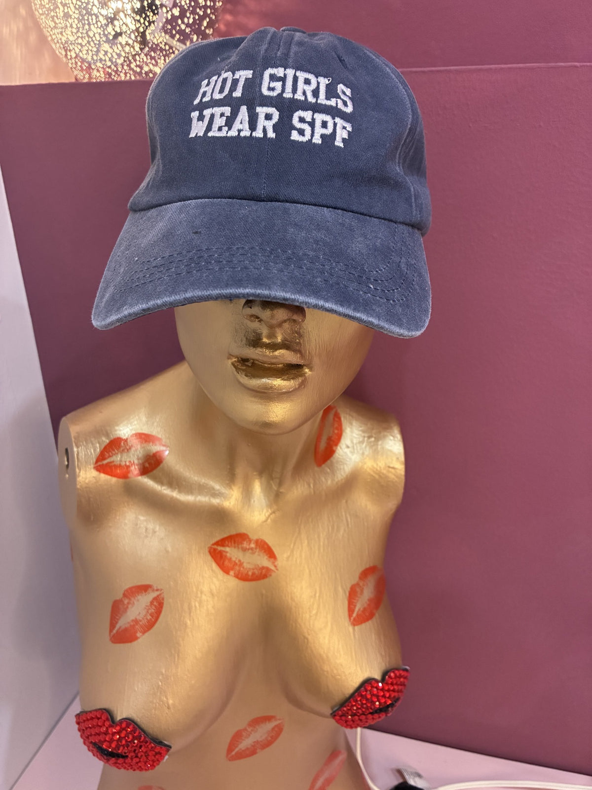 Hot Girls Wear SPF - Graphic Cap - Blue